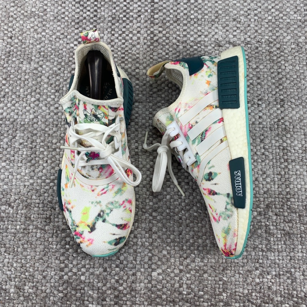 Adidas NMD R1 Sneakers Mens 8.5 White Multi Tie Dye GX5372 Summer